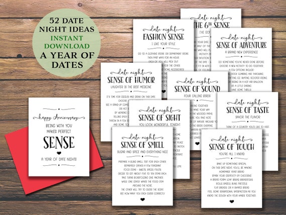 52 Date Night Cards, Printable Date Card Ideas, Date Night Tickets, Date  Night Jar, Fun Date Night Ideas, Gifts for Him and Her, PDF -  Israel
