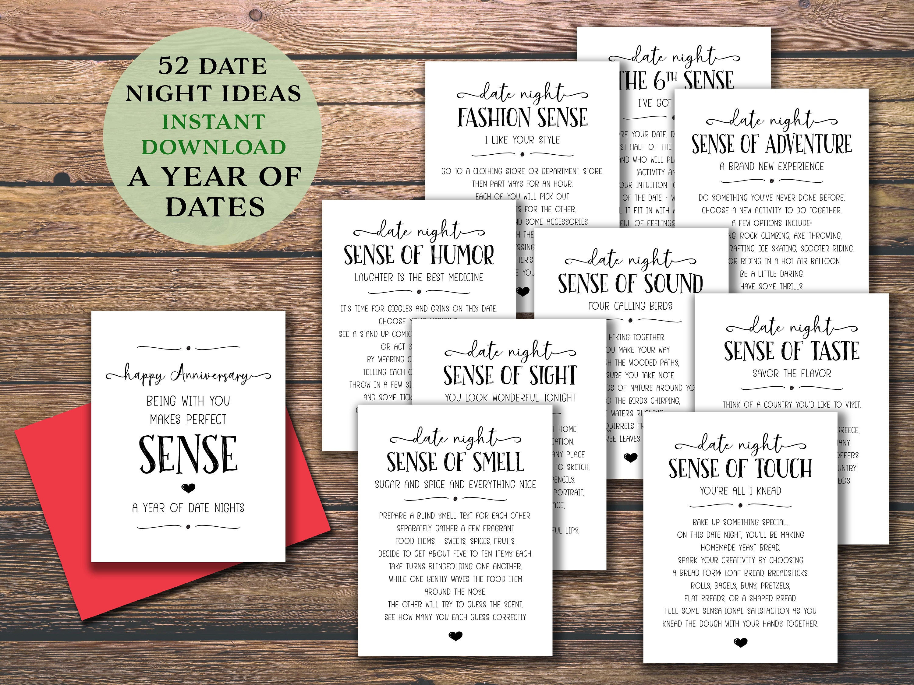 52 Couple Date Card Ideas for Going Out and Staying In – Print GoGo
