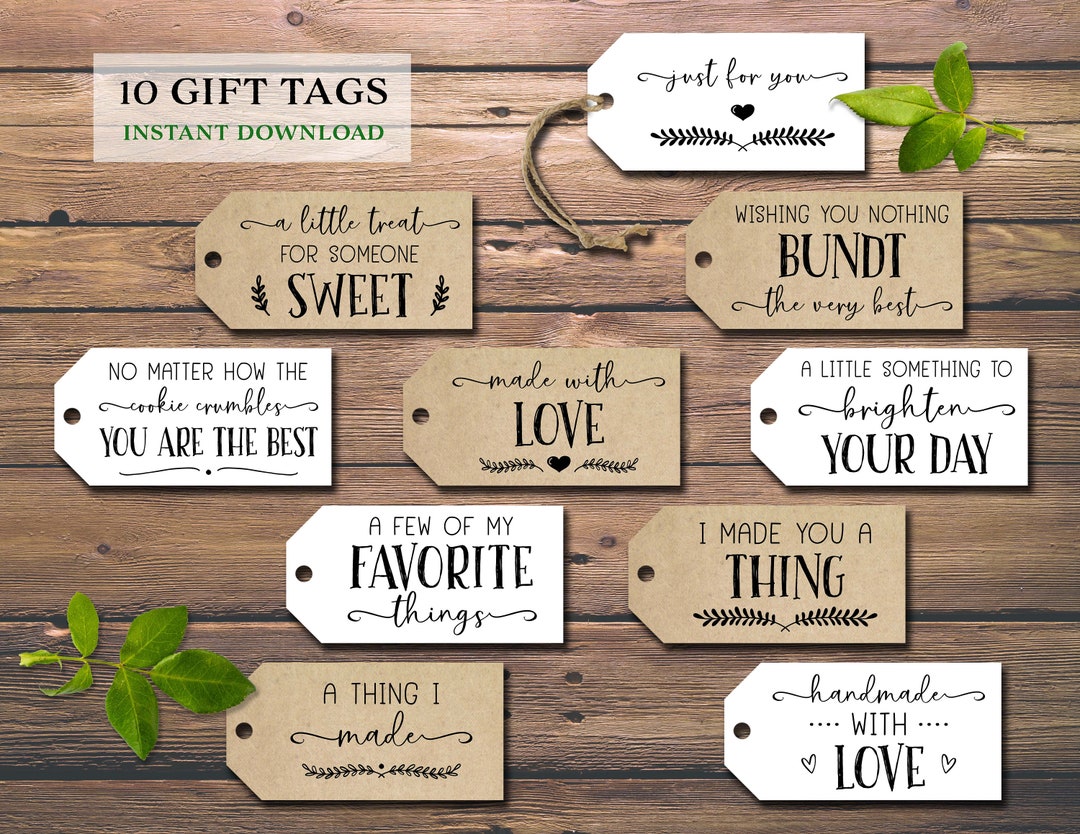 Made With Love Gift Tags. Instant Download Printable. Rustic Labels ...