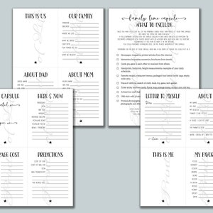 Family Time Capsule. Instant Download Printable. Kids Activities ...