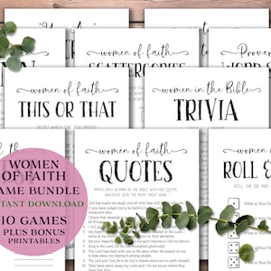 Women of Faith Games Bundle. Instant download printable. Christian party pack. Girls Bible study night. Church Family. Ladies retreat.
