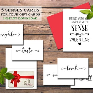 5 Senses Gift Tags & Card Gift for Girlfriend, Boyfriend, Him, Her,  Husband, Wife. Long Distance Relationship Valentine's Day or Anniversary 