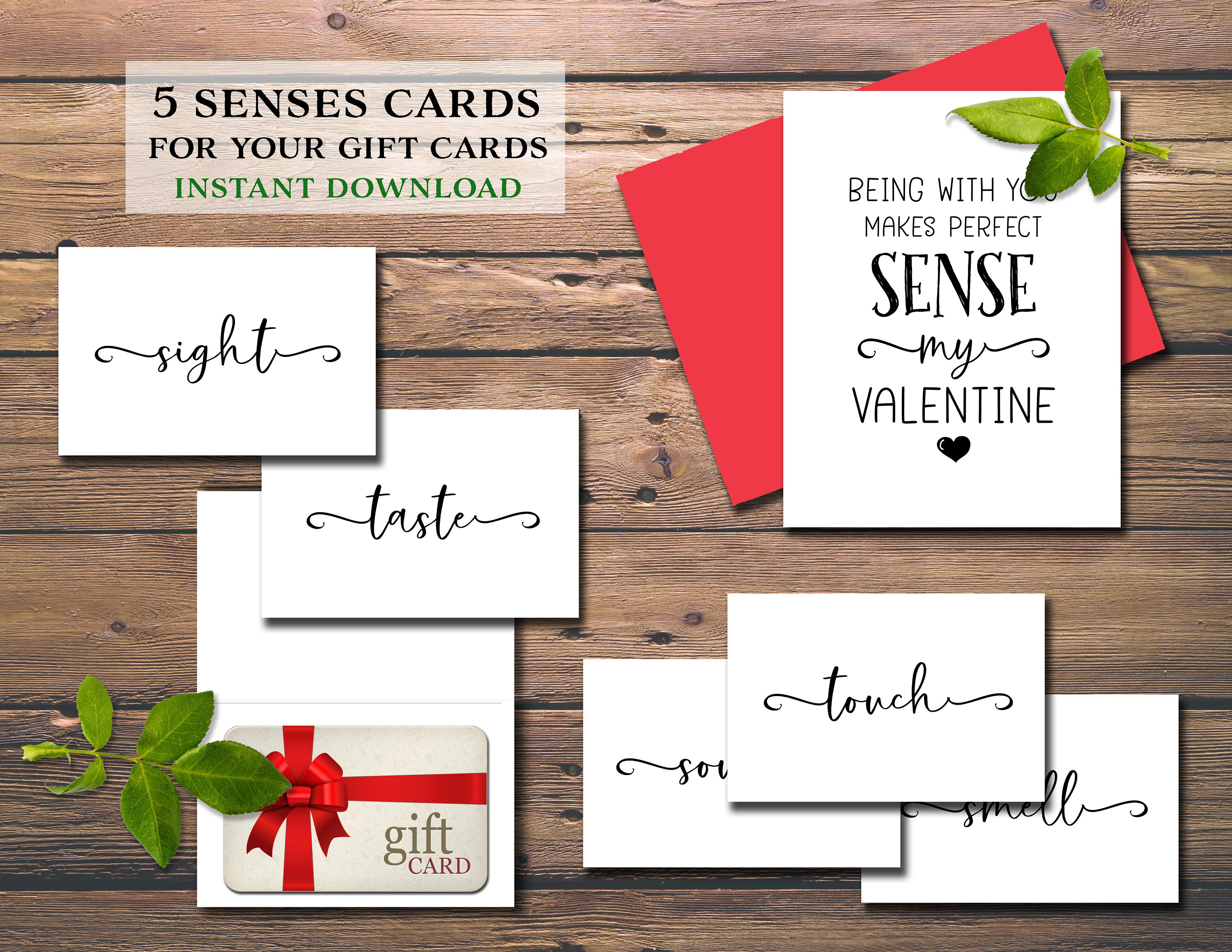 5 Senses Gift Tags & Card. Instant Download Printable. Five Mens Valentines  Day Gift for Him Her Husband Wife Boyfriend. Christmas Birthday. 