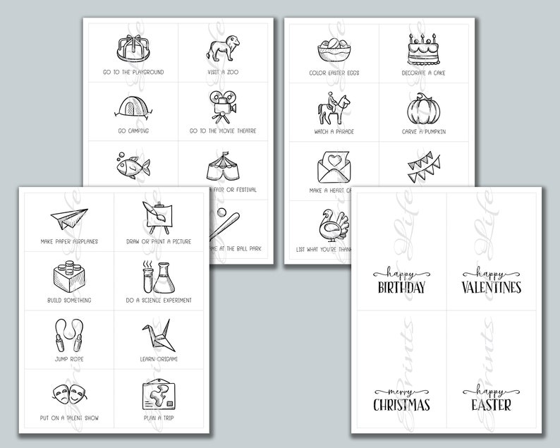 Kids Activity Cards. Instant Download Printable. | Etsy