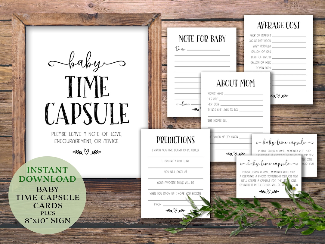 Baby Time Capsule. Instant Download Printable. Baby Shower Gift Idea