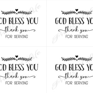 Thank You for Service cards. God Bless You. Instant download printable. Appreciation for serving. Pastor Church Military Essential Workers. image 7