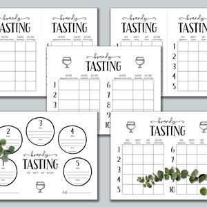 Brandy Tasting Party Kit. Instant Download Printable. Score Card, Place