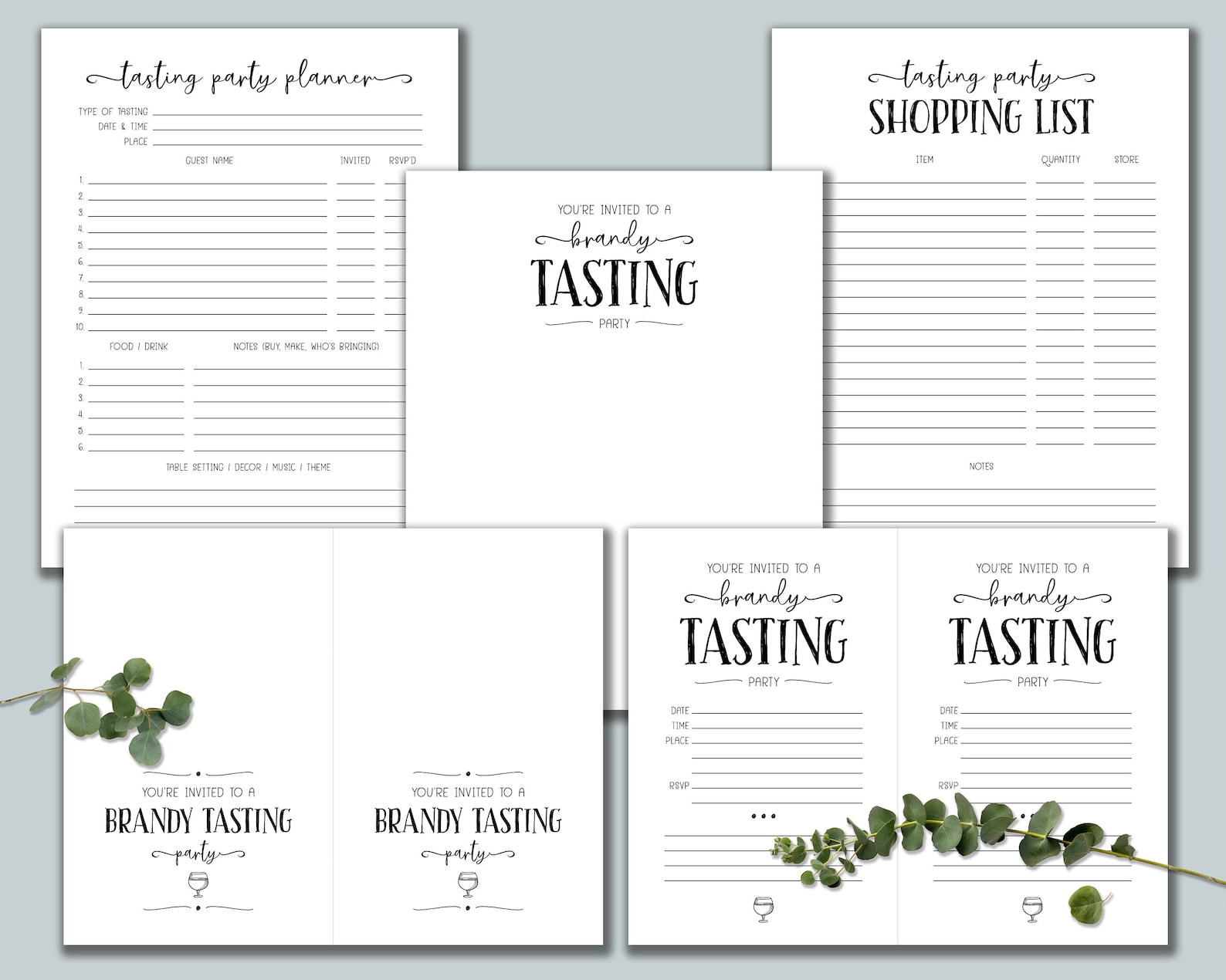 Brandy Tasting Party Kit. Instant Download Printable. Score | Etsy