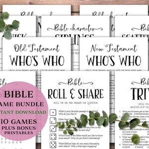 Bundel met bijbelspellen. Instant download afdrukbaar. Vakantie feestpakket. Girls Guys Christelijke studieavond. Activiteiten voor kinderen. Gezinsretraite in de kerk