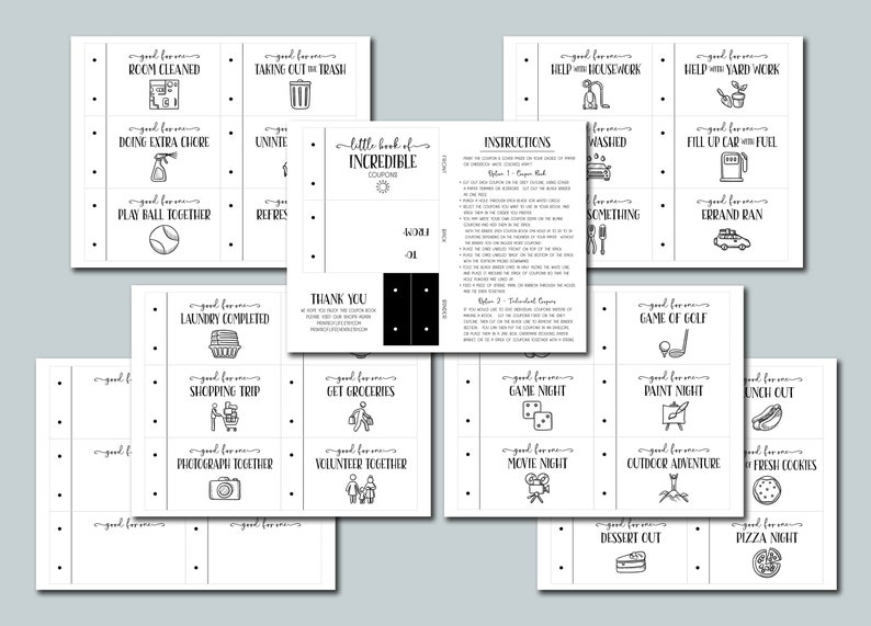 Coupons. Mom Dad Coupon Book. Instant Download DIY Printable. | Etsy