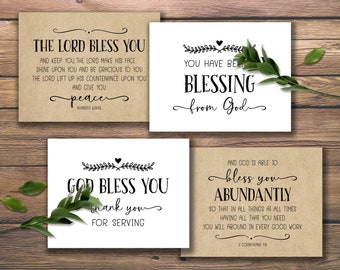 Thank You for Service cards. God Bless You. Instant download printable. Appreciation for serving. Pastor Church Military Essential Workers.