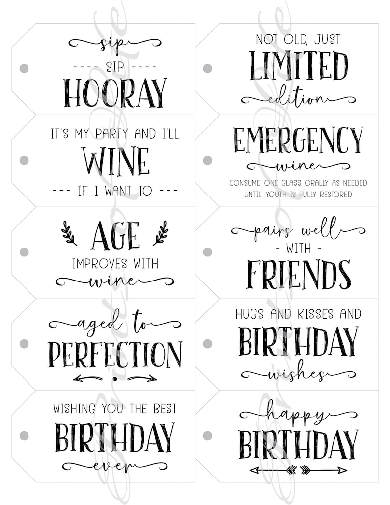 40th Birthday Card & Gift Tags. Instant Download Printable. Etsy
