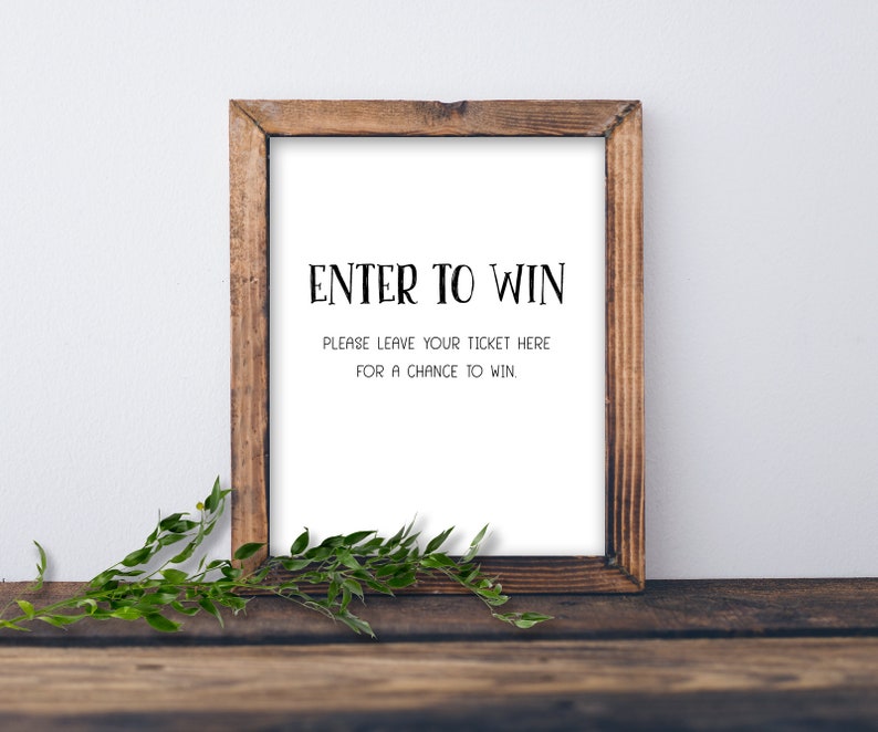 Enter to Win. Tickets. Instant Download Printable. Raffle - Etsy