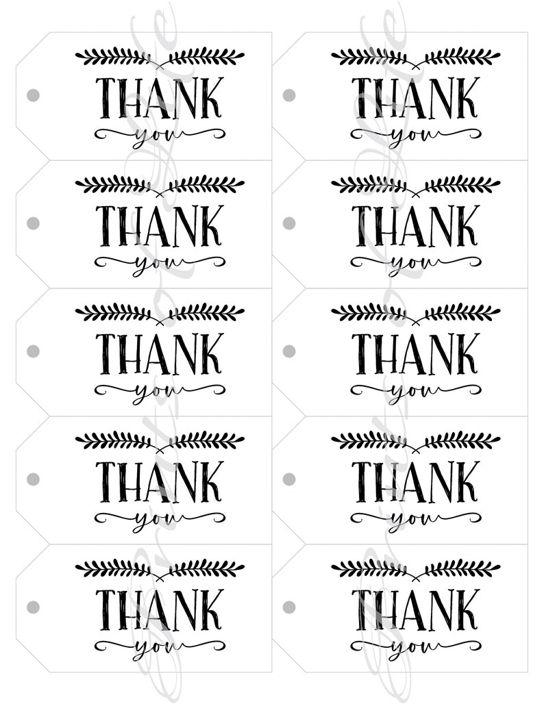 Thank You Gift Tags. Instant Download Printable. Rustic - Etsy