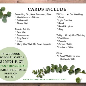 18 Wedding Proposal Cards Bundle 1. Instant Download Printable. Will ...