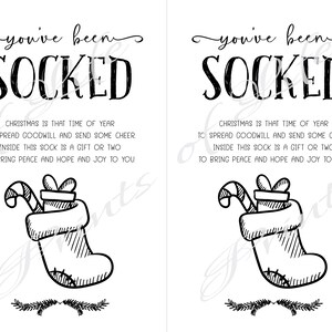 You've Been Socked. Instant Download Printable. Christmas Stocking ...