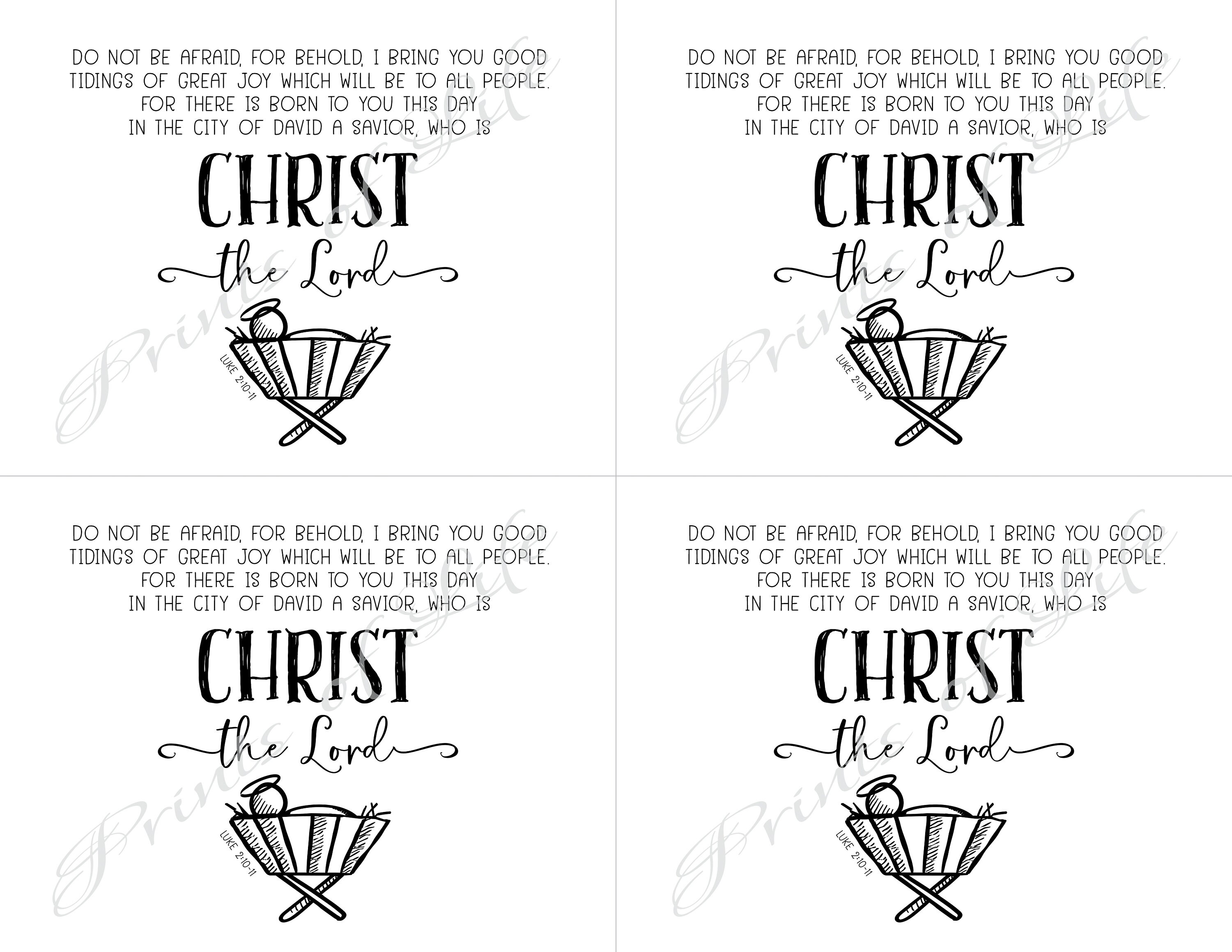 10 Christliche Weihnachtskarten Mit Bibelvers Lukas 2:10-11 – Inkl. Weiße Umschläge, 14x14 Cm