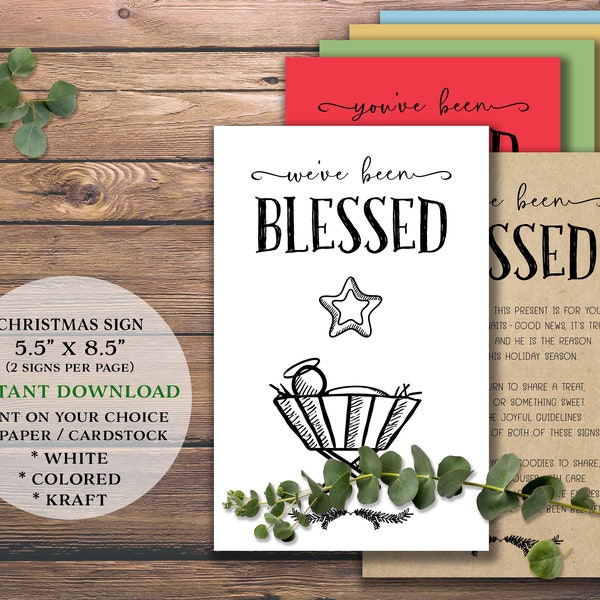 You've Been Blessed. Instant download printable. Christmas Game. We've been blessed sign. Neighbor or office game. I've been Blessed decor.