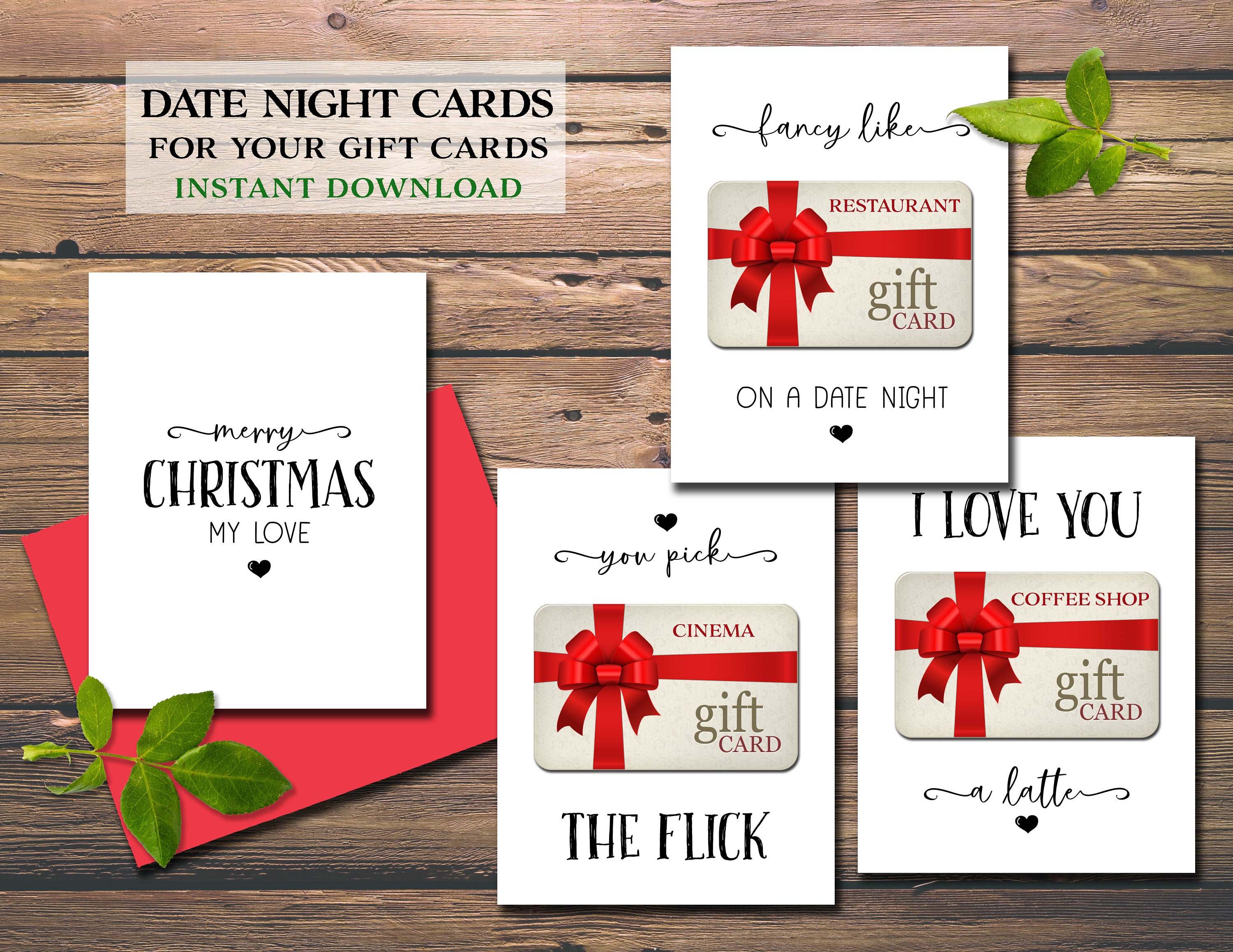Christmas Gift Card Holders. Instant Download Printable. Date - Etsy