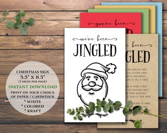 You've Been Jingled. Instant download printable. Christmas Game. We've been jingled sign. Neighbor or office game. I've been Jingled party.