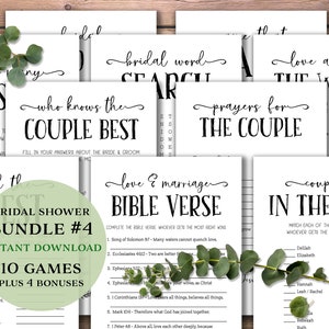 Bridal Shower Game Bundle 4.Sofortiger Download druckbar. Einfache Spielepackung. Dusche Ideen. Dankeskarten. Christliches Paket. Einladen einladen.