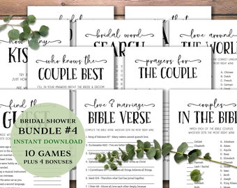 Bridal Shower Game Bundle 4. Instant download printable. Simple games pack. Shower ideas. Thank you cards. Christian package. Invite insert.