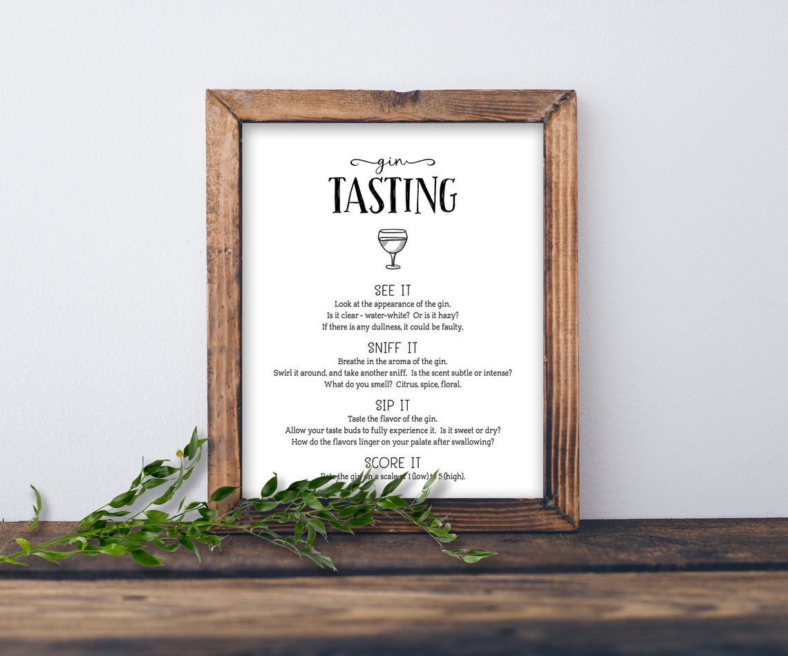 Gin Tasting Party Kit. Instant download printable. Score card Etsy