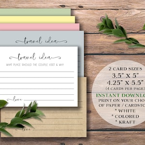 Idée de voyage. Cartes de réception de mariage. Téléchargement instantané imprimable. Douche nuptiale, anniversaire, retraite. Quel endroit le couple devrait-il visiter ?