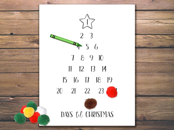 Christmas Tree Countdown. Instant download printable. | Etsy