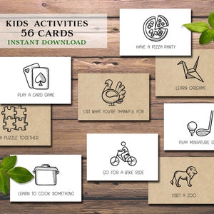 Kinder Aktivitätskarten. Sofortiger Download zum Ausdrucken. Aktivitäten für Kinder. Gutscheinbuch. Weihnachtsgeschenk. Date Nacht Ideen. Osternest.