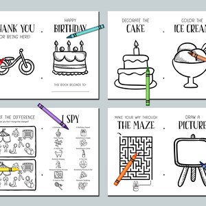 Kid's Birthday Party Activity Book. Coloring Book. Instant Download ...