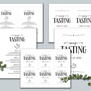 Soup Tasting Party Kit. Instant Download Printable. Score Card, Place Mat, Labels Tags, Card ...