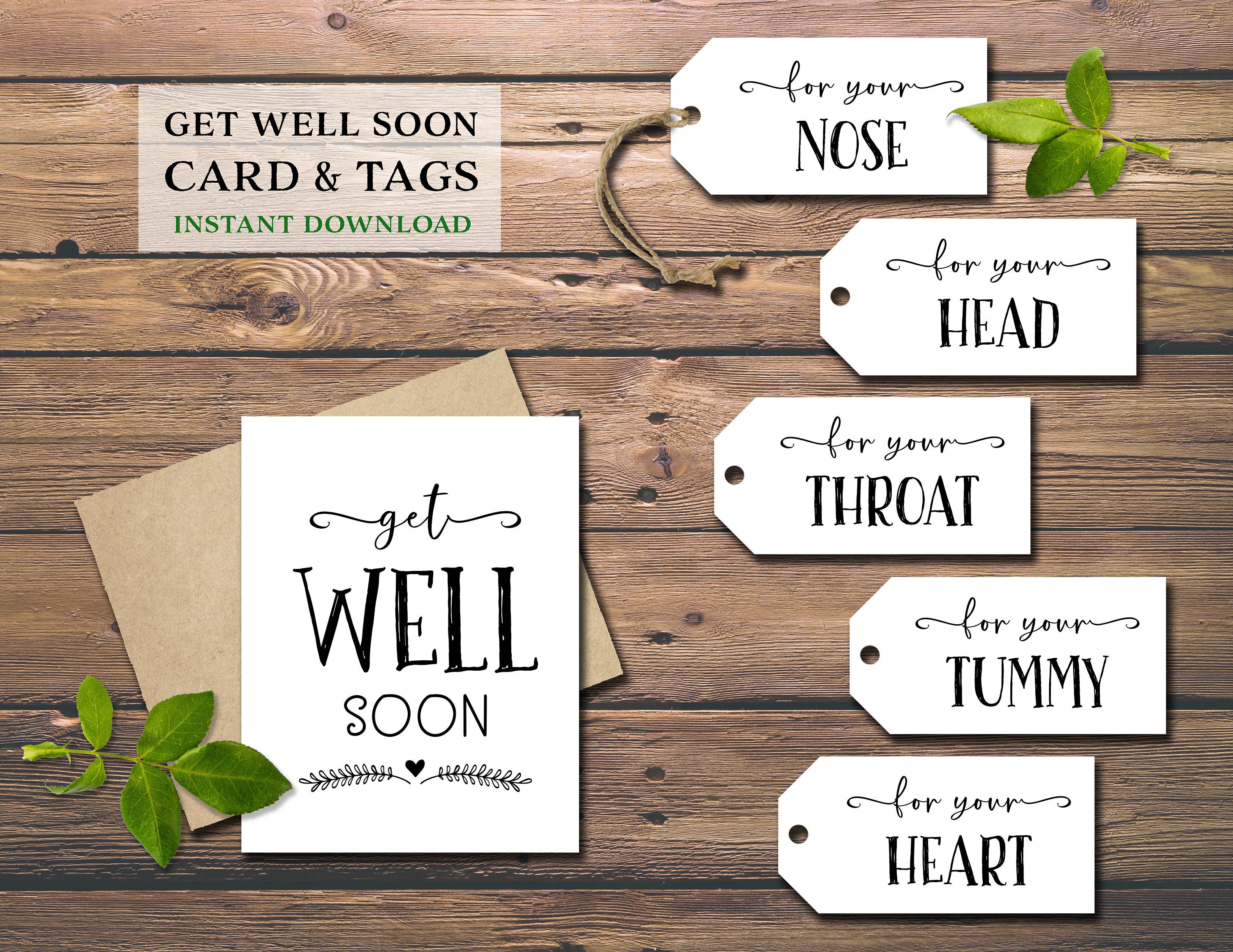 Get Well Soon Card Printable Black and White - Etsy, image size:3000x2318