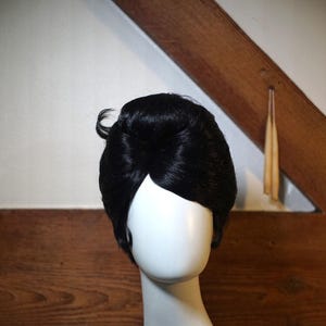 Beehive French Twist Updo Wig Black Kinky Straight Hair Retro Vintage Inspired