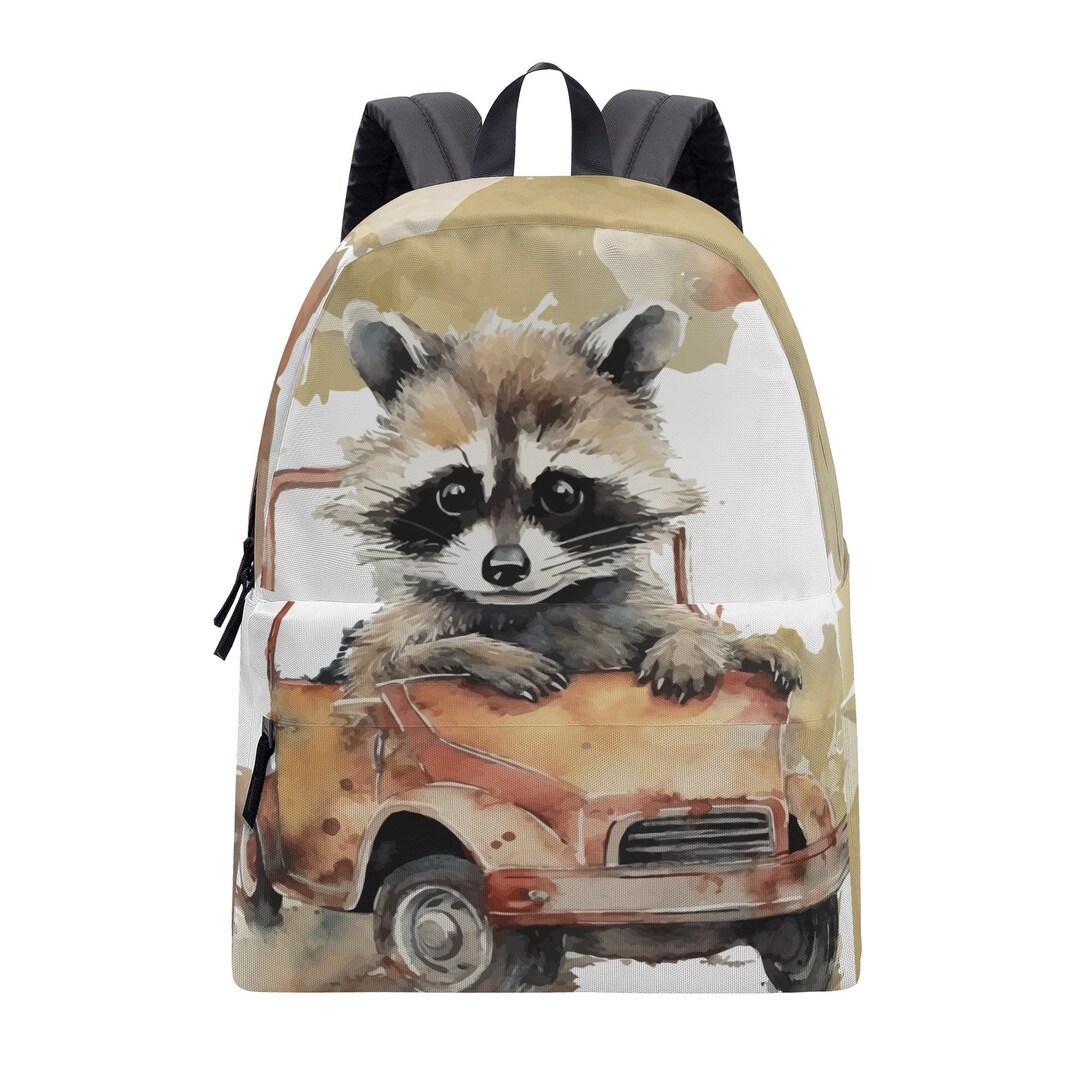 Led Raccoon Backpack Personalized Raccoon Backpack: Woodland Kids Travel Bag - Etsy