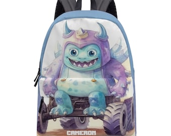 Personalized Monster Truck Backpack: Custom Travel Bag, School Backpack