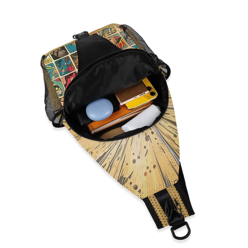 Comic Book Strip Pattern Print Crossbody Bags