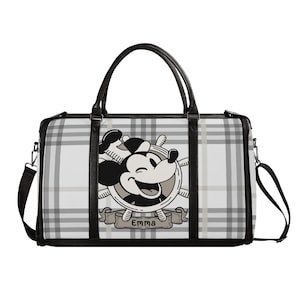 Personalisierte Micky Maus (Steamboat Willie) Wochenendtasche, Reisetasche, Sporttasche