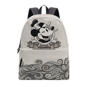 Custom Steamboat Willie Cotton Backpack / Baby Bag / Schoolbag / Travel