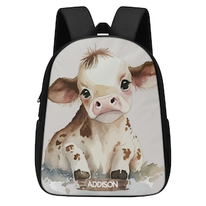 Custom Cow Kids Backpack: Personalized Farm Animal Design / Toddler Backpack