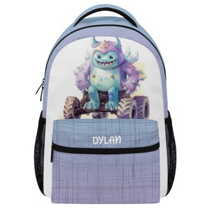custom monster truck backpack | custom travel bag | Baby bag | personalized | monster jam | boy school backpack | custom gift