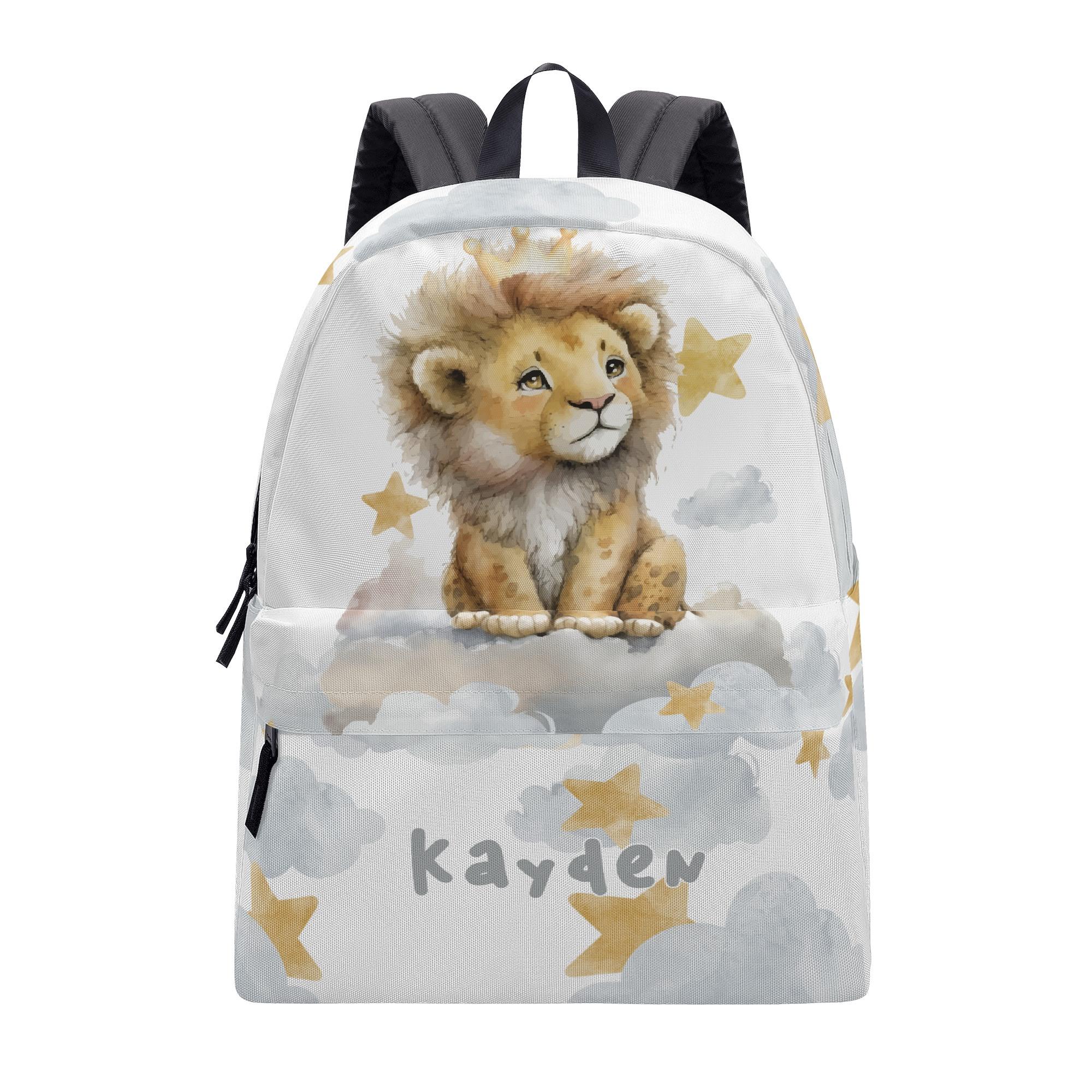 Aanpasbare kinderrugzak versierd met schattig Lion King-kunstwerk en sterrenhemel