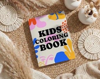 Kids Coloring Book Cover Mockup, Canva to Printify (Digital Download PNG)