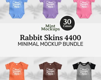 Rabbit Skins 4400 Baby Bodysuit Mockup Bundle | Minimalistic Neutral Infant Flat Lay Pack