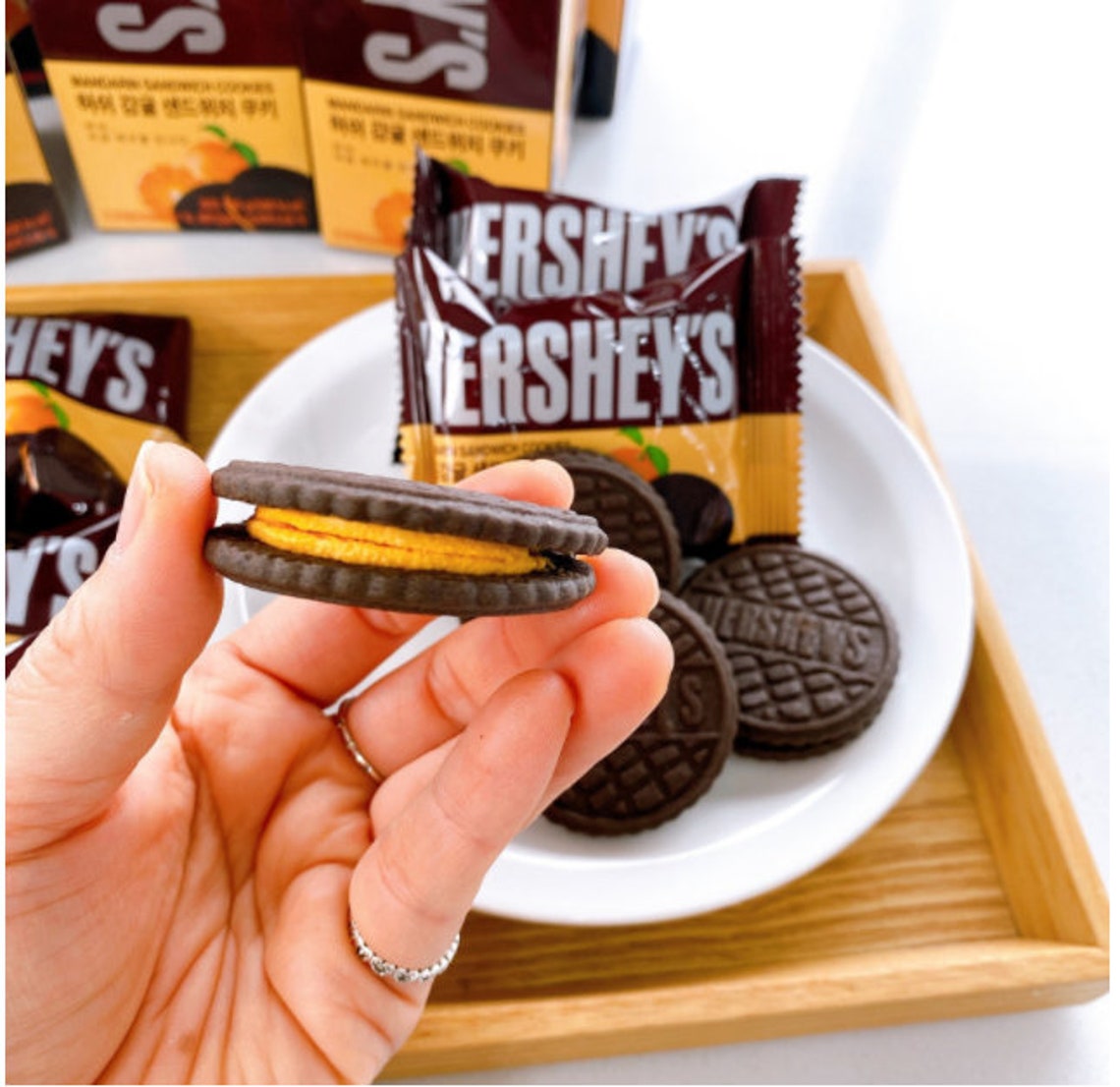 Jeju island Hershey Mandarin Sandwich Cookies / South Korea / Etsy
