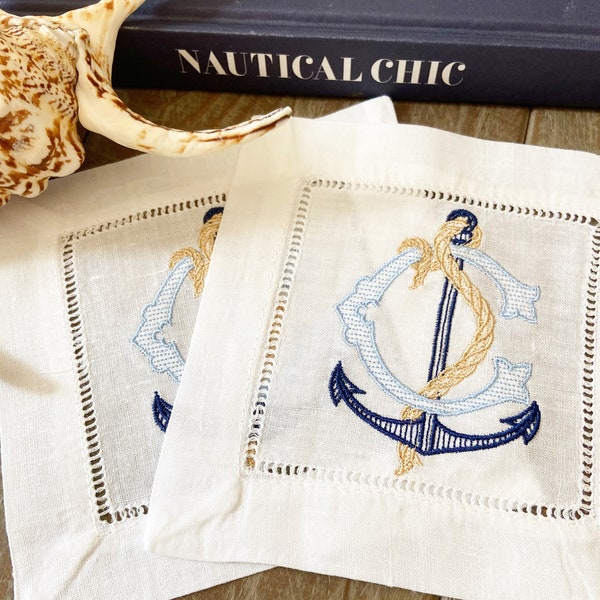Monogrammierte Nautische Anker CocktailServiette