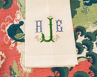 Monogrammed Hand Towel in Wootten Font