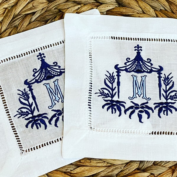Monogrammierte Pagode Cocktail Serviette