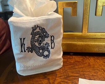 Embroidered Tissue Box Cover