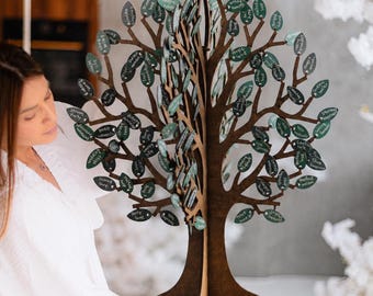 Personalized Fall Wedding Guest Book Alternative - Wishing Tree, Custom Rustic Wedding Table Decor